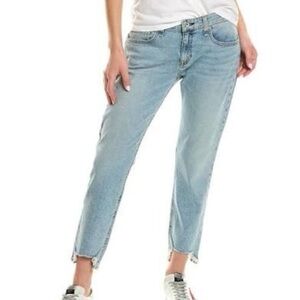rag & bone Dre Slim Boyfriend Raw Hem Jeans in Thunderbird Wash Size 30